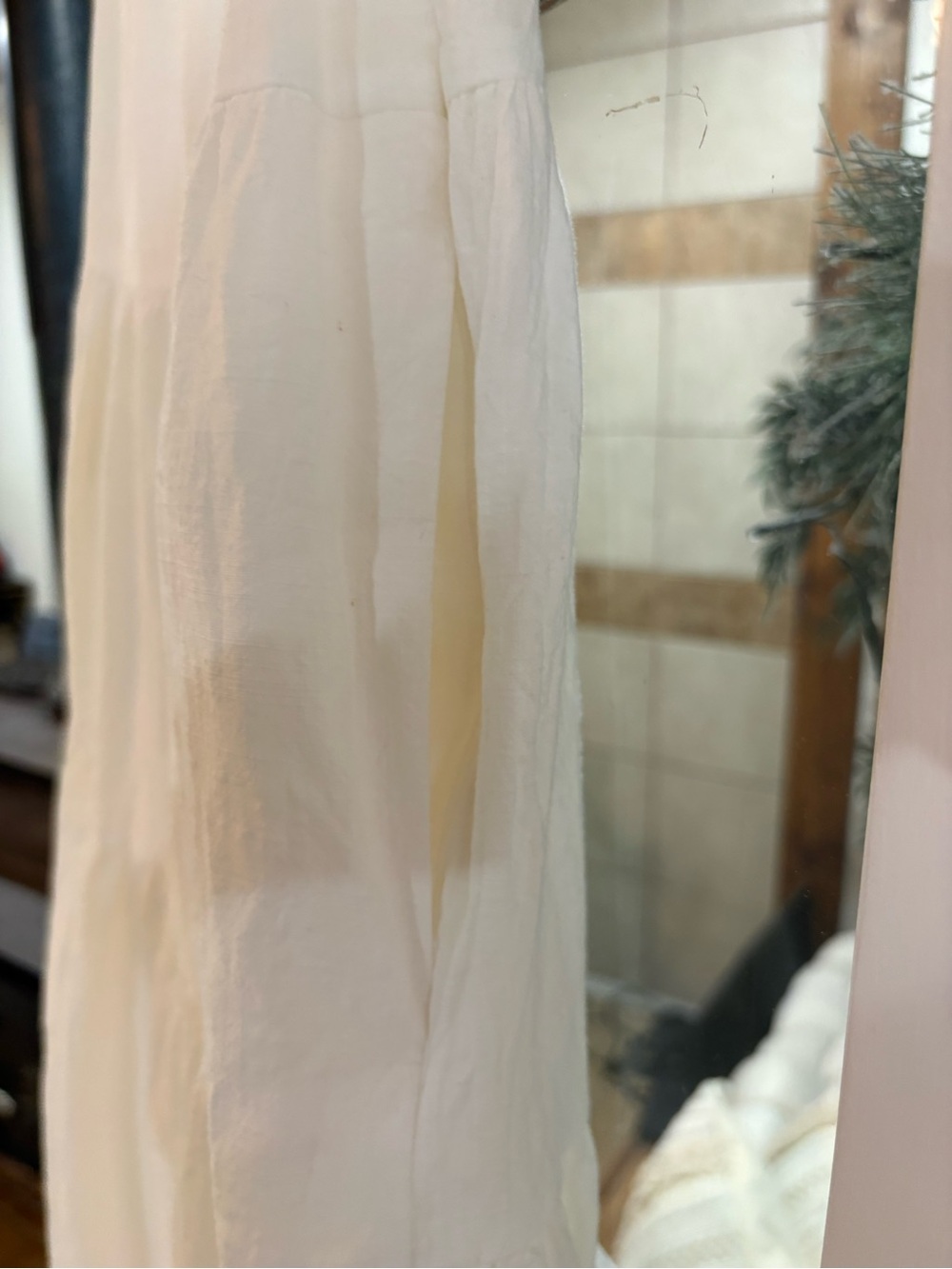 Ces Femme Tiered Ruffle Sleeve Dress | Size Small | White Cotton | Lined | NWOT - Picture 7 of 15